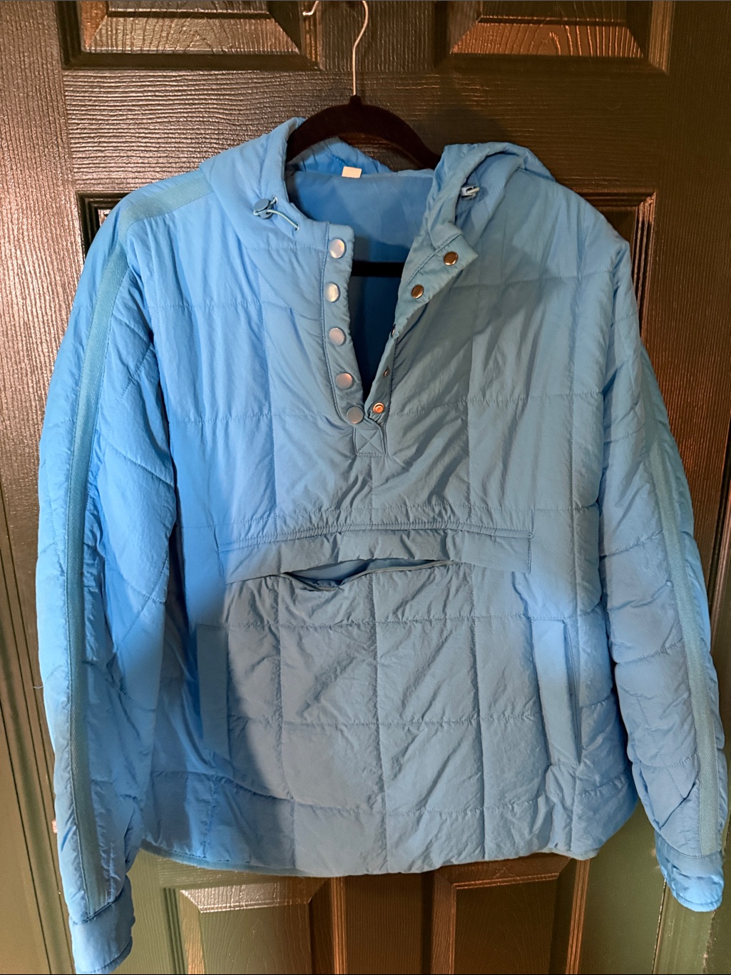 Light Blue Quilted Pullover Jacket